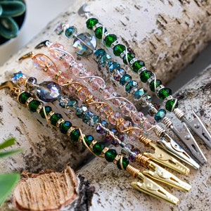 Perlen Zauberstab Clip, Zigaretten Halter, Brautjungfer Geschenk, Multi Clips, Mond und Sterne Charms, Rauchen Accessoires, Frühlingsstil | 4.5