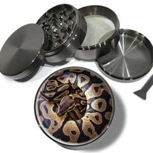 Ball Python Grinder, Snake Coiled Up Grinder, Herb Grinder With Catcher, Extra Large 5 Piece, Spice Tobacco Grinder, ExpressionGifts