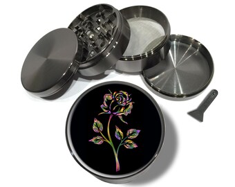 Rose Grinder, Herb Grinder With Catcher, Extra Large 5 Piece Grinder, Spice Crusher, Tobacco Grinder, Fall Style Grinder, Gift For Her