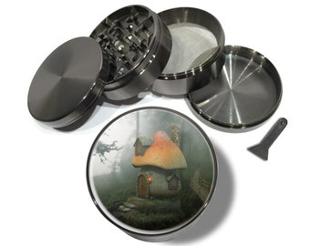Mushroom Grinder With Catcher, Mushroom Decor, Goblincore Large Grinder, Halloween Party Supplies, Cool Herb Grinder, Extra Large 5 Piece