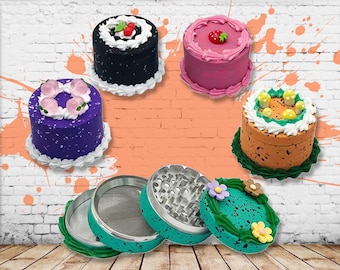 Large Fake Cake Grinders, Birthday Gift For Her, Cute Spice Grinder With Catcher, Fall Host Gift, Girly Herb Grinders,Big Funky Grinder,63mm