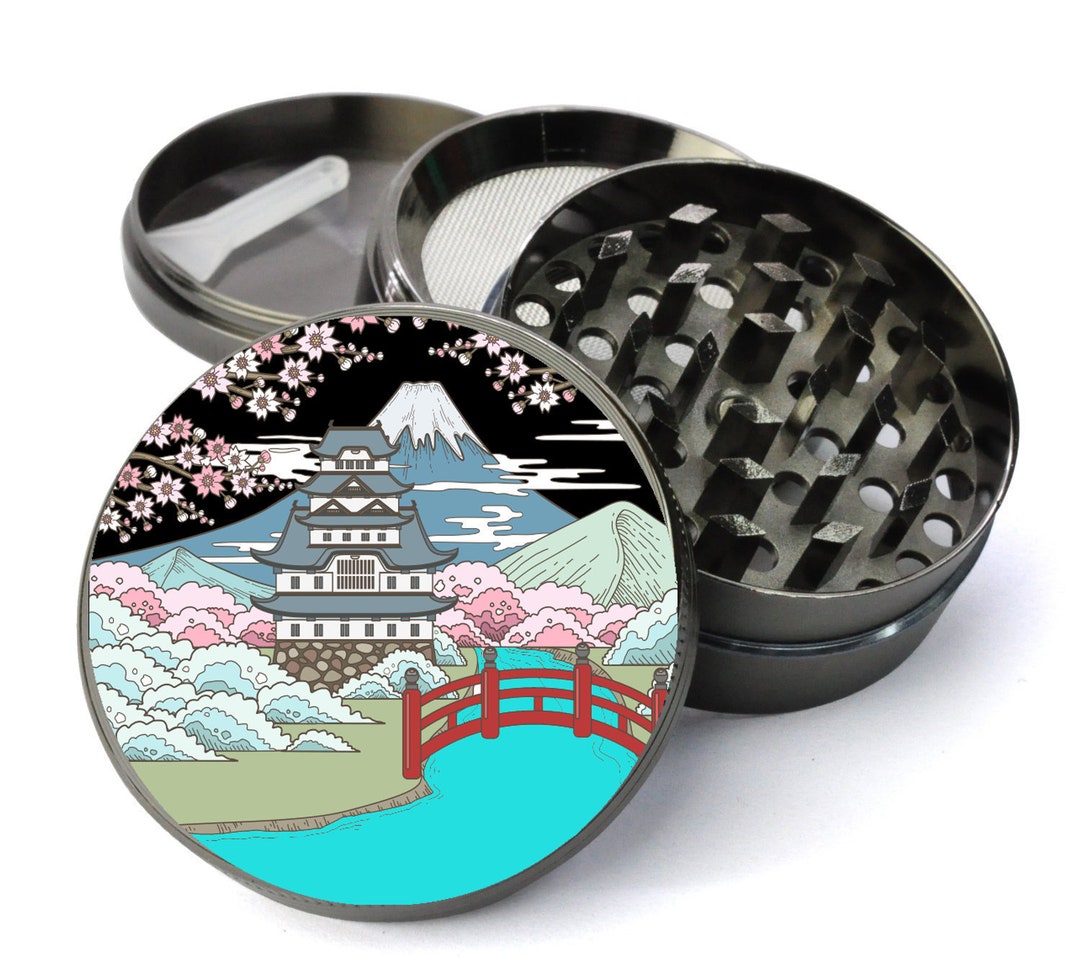 Japanese Grinder With Catcher Extra Large 5 Piece Tobacco Herb Grinder