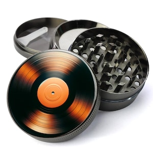 Vinyl Record Grinder With Catcher, Festival Accessories, Cool Gadgets For Men, 5 Piece Grinder, Large Herb Grinder,Spice Crusher,Burning Man