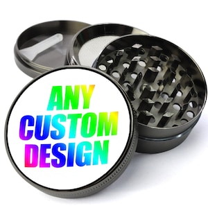 Monogram Black Herb Grinder, Personalized Grinder / Laser Engraved 