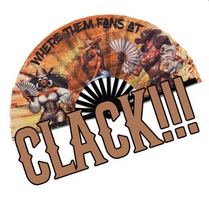 Where Them Fans At Clack Fan, Line Dance Fans, Boots On The Ground Hand Fan, Rave Fan, Western Cowgirl Fan, Large Festival Folding Fan,26 In