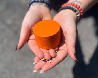Orange Herb Grinder, Fall Hosting Decor, Cool Gadgets, Spice Mill, Fall Style Gift, Large 2.5 Inch Grinder, Host Gift, Tobacco Crusher