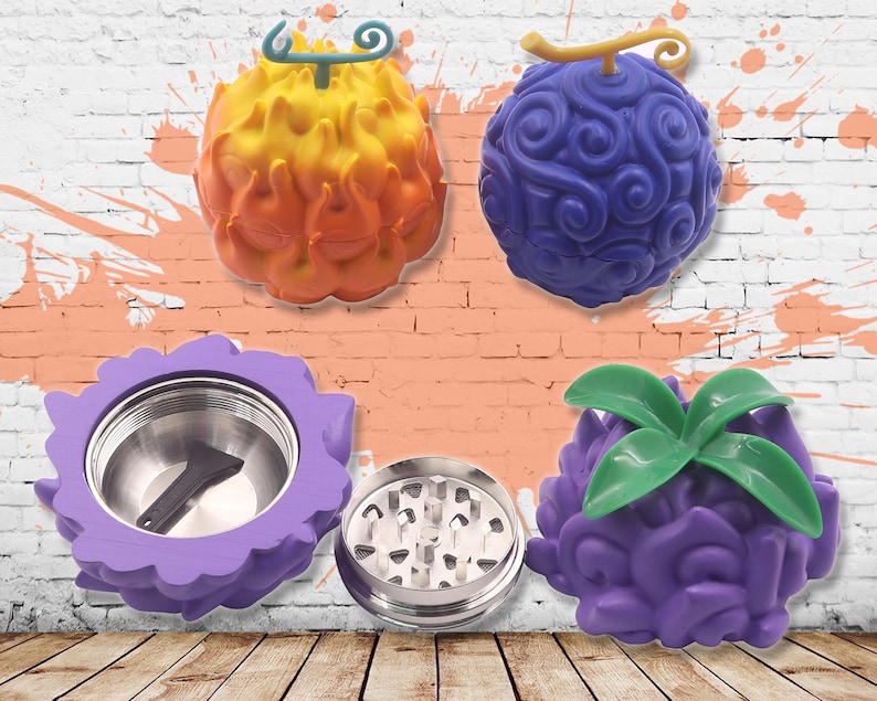 Devil Fruit Herb Grinder - Akuma No Mi Fruit 3 Piece available - Anime Grinder, Paramecia, Zoan, Logia - Gifts For Him - Birthday Gifts image 7