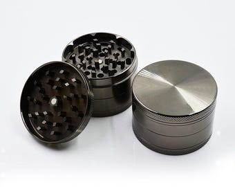 Large Herb Grinder, Gift For Him, Plain Blank Extra Large Grinder 2.5 Inch, Cool Gadgets For Men, Goth Tobacco Grinder,5 Piece Spice Crusher