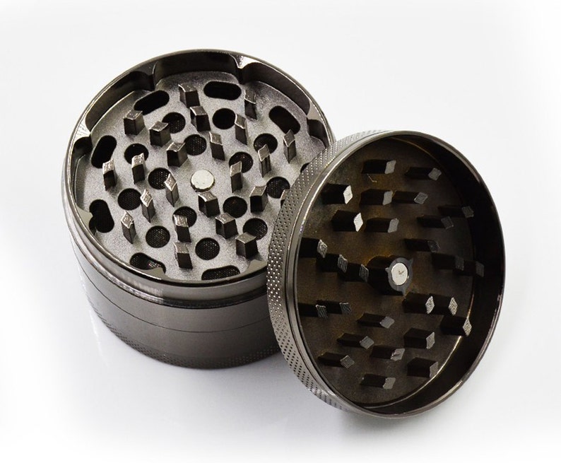 Extra Large 5 Piece Spice Tobacco Herb Grinder with PollenKeef Catcher for Herb Grinders Stone All Seeing Eye Illuminati Esoteric Symbol