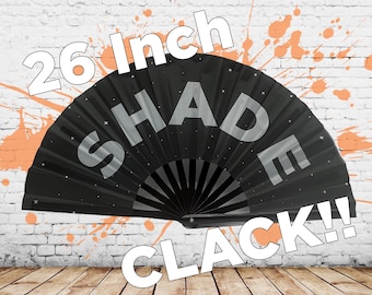 Ventilador Rave de 25 pulgadas, Abanico de mano vaquero, Ventiladores con sonido, Abanico de mano Shade, Abanico grande Clack, Abanico Drag, Accesorios Western, Abanicos plegables para festivales