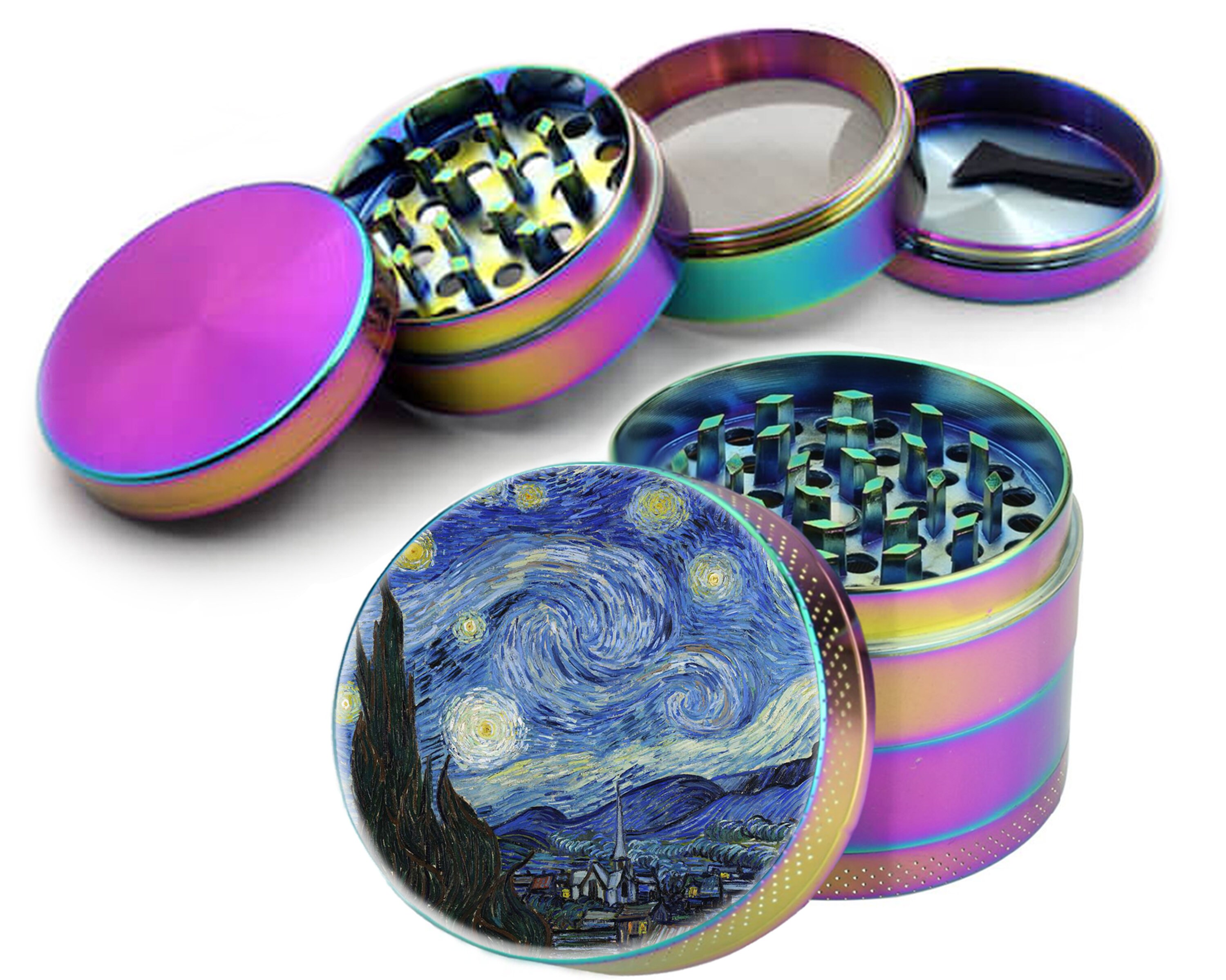 Galaxy Colored Spiral Glass Blunt + Free Psychedelic Grinder – EQcreative  Plus