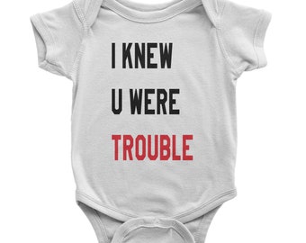I Knew You Were Trouble New TTPD Era Infant One-Piece Romper Bodysuit and Toddler T-shirt