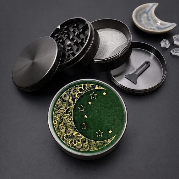 Cute Whimsigoth Herb Grinder Gothic Halloween Accessories - Large Grinder Goth Smoking Accessories For Women -Witchy Spice Mill Hosting Gift