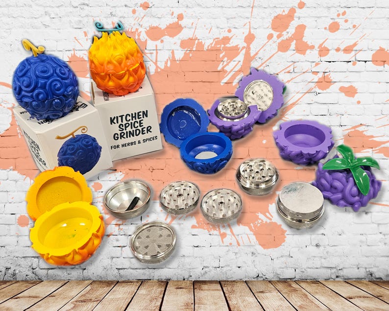 Devil Fruit Herb Grinder - Akuma No Mi Fruit 3 Piece available - Anime Grinder, Paramecia, Zoan, Logia - Gifts For Him - Birthday Gifts image 6