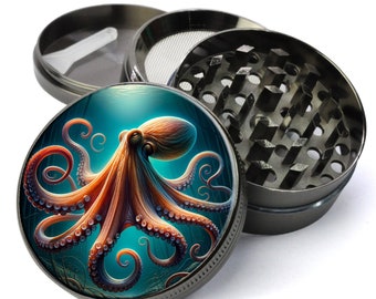Molinillo de pulpo, molinillos geniales, molinillo de hierbas con recogedor, molinillo extragrande, molinillo de especias, molinillo de tabaco, gadgets para el hogar