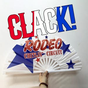 Ventaglio Cowboy Clack, ventaglio da rodeo Chitlin Circuit, gadget Carter Show, grandi ventagli pieghevoli, gadget concerti, accessori festival, 26 pollici