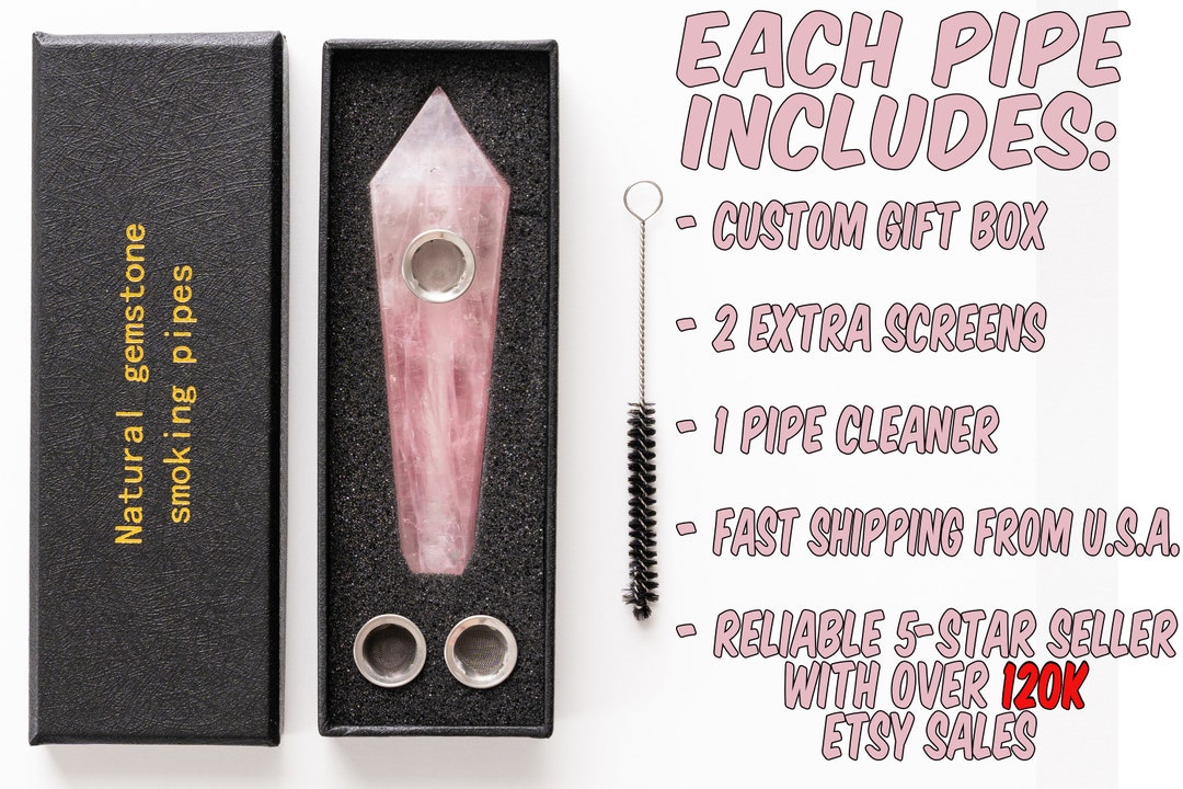 Natural Quartz Crystal Pipe - Point Obelisk Wand, Handmade Polished Reiki Healing Gift