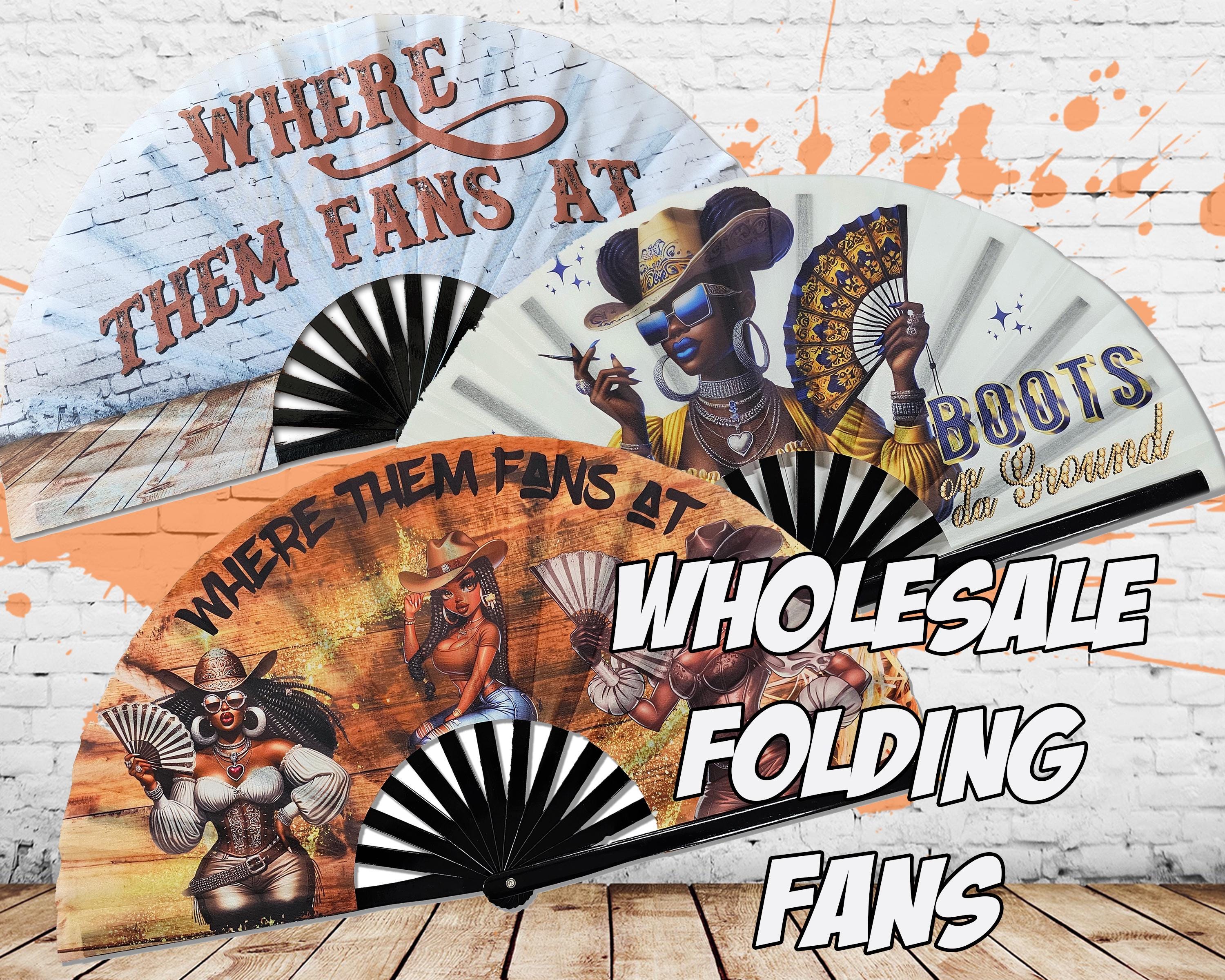 Clack Fans BULK WHOLESALE - Large Fans For Line Dancing, Boots On The Ground Folding Hand Fan, Clacking Fan, Snapping Fan, Popping Fan