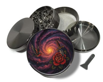 Molinillo espiral de galaxia Black Hole, molinillo de hierbas Fantasy extragrande, molinillos geniales con recogedor, molinillo de especias de 5 piezas, triturador de tabaco