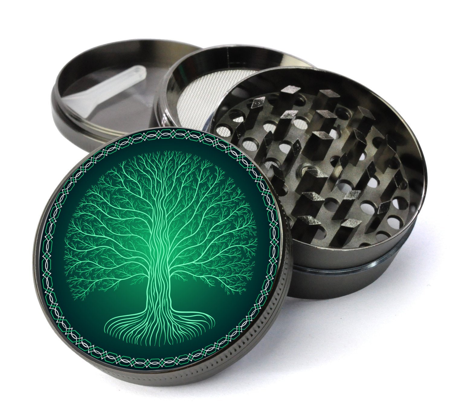 Grinder 2.5 inch Aesthetic Moon, Tree of Life Grinder (Gold)