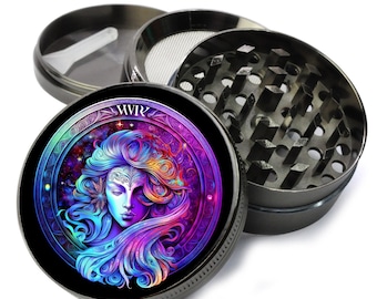 Virgo Zodiac Herb Grinder, Zodiac Sign Gift, Maiden Symbol Birth Sign, Bridesmaid Astrology Gift, Celestial Grinder, Birthday Gift Under 30