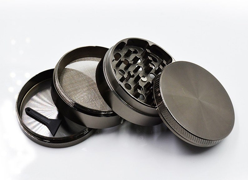 Extra Large 5 Piece Spice Tobacco Herb Grinder with PollenKeef Catcher for Herb Grinders Stone All Seeing Eye Illuminati Esoteric Symbol