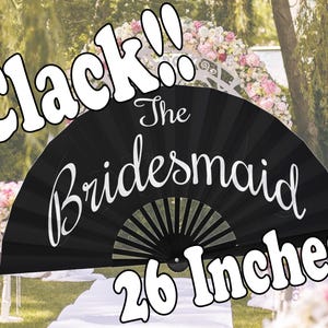 The Bridesmaid Hand Fan, Bachelorette Gifts, Bridesmaid Gifts, Bridal Party Clack Fans, Wedding Gift, Bridal Shower Favors, Summer Style