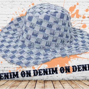 Denim Cowboy Hat, Halloween Costume Accessory, Western Cowgirl Hat, Halloween Party Gift, This Aint Texas Hat, Denim On Denim, Frayed Hat
