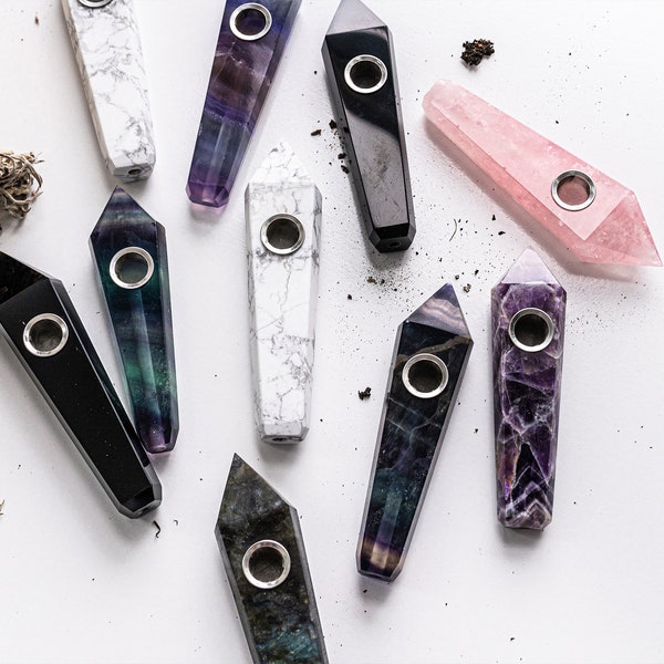 Amethyst Pipe, Crystal Pipe, Gemstone Pipes, Smoking Pipes, Stone Pipes, Birthday Gift, Girly Pipes, Purple Crystal Pipe, Crystal Sets