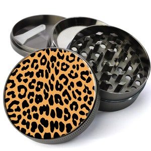 Leopard Print Grinder, Cheetah Grinder, Herb Grinder With Catcher, Extra Large Grinder, 5 Piece Grinder, Cool Grinders, Spice Grinders