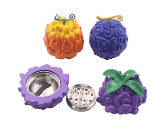 Devil Fruit Herb Grinder – Akuma No Mi 3-Piece, Anime Gift for Him, Otaku Collectible, Anime-Inspired Smoke Gear, Fruta del Diablo