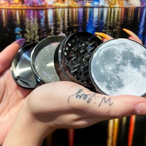 Full Moon Grinder, XL Spice Grinder With Protective Dome, Lunar Grinder, Whimsigoth Grinder, Spice Crusher, Goth Grinder, Large Grinder,Gift
