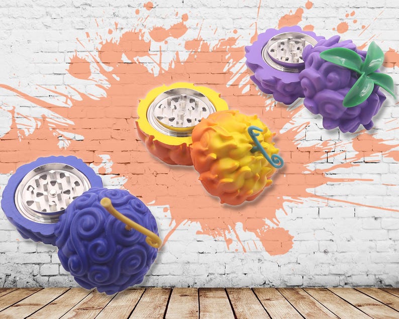 Devil Fruit Herb Grinder - Akuma No Mi Fruit 3 Piece available - Anime Grinder, Paramecia, Zoan, Logia - Gifts For Him - Birthday Gifts image 2