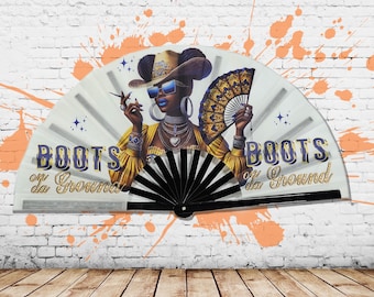 Clack-fans voor line-dansen - Boots on the Ground opvouwbare handventilator - grote opvouwbare ventilator voor festivals 26 inch - waar ze fans van zijn