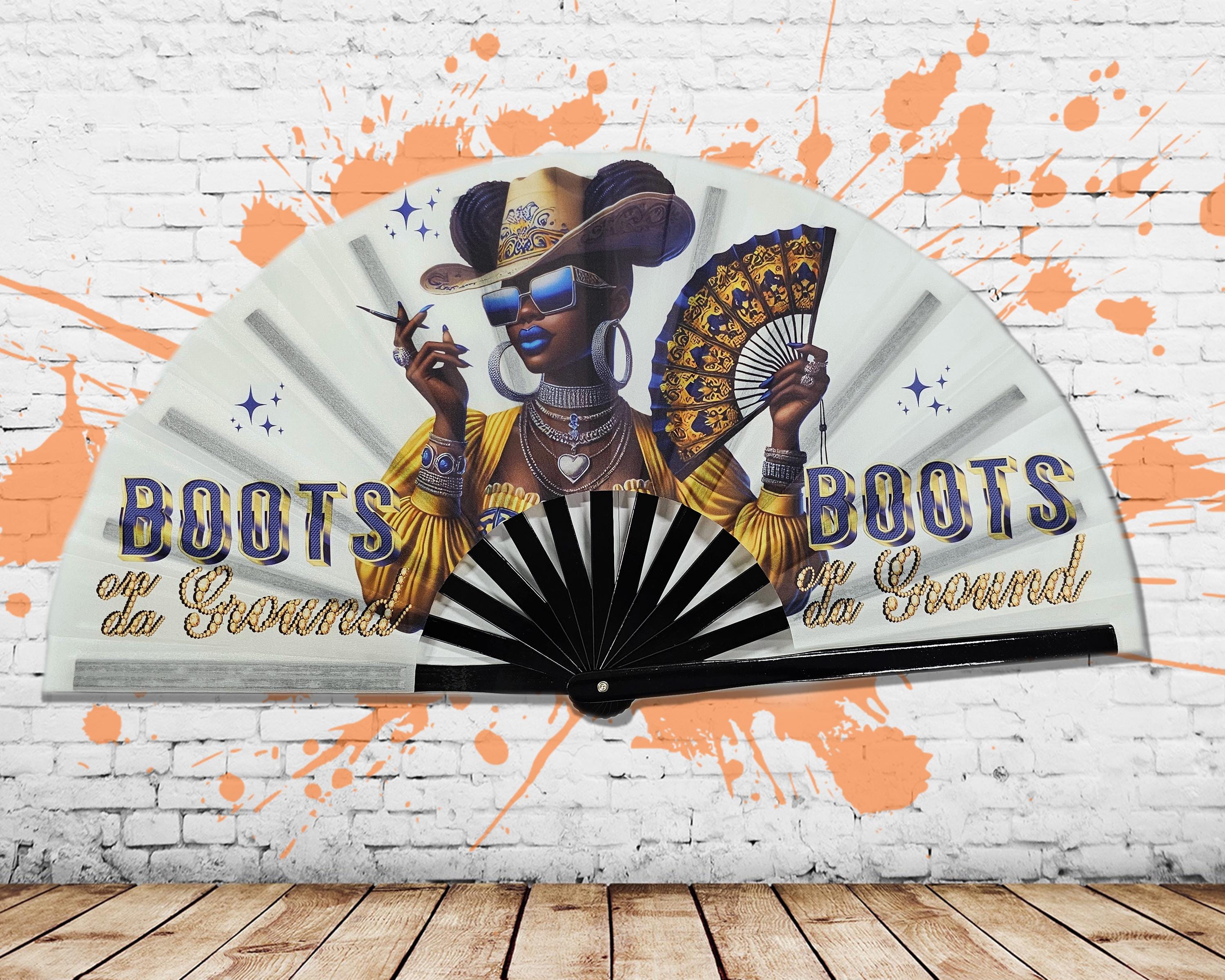 Boots On The Ground Popping Hand Fans – Loud Clacking Fans For Line Dancing & Western Parties