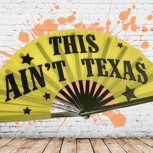 This Ain't Texas ハンドファン、大型ハンドファン、折りたたみ式ハンドヘルドファン、26 インチ、CLACK サウンド、コンサートハンドファン、カウボーイハンドファン、春スタイル