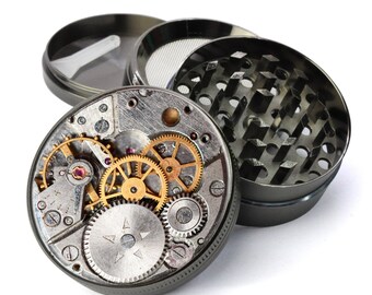 Molinillo Steampunk, Molinillo de Hierbas Mecánico, Molinillo de Especias, Molinillo Genial, Accesorios Steampunk, Molinillo con Receptor, Gadgets para el Hogar