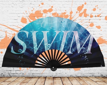 SWIM Hand Fan Rave Festival Zubehör Für Frauen - Faltender Klack Fan Ideal Sommer Party Zubehör oder Reisegeschenk - Faltbarer Hand Fan