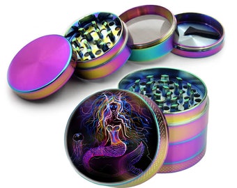 Mermaid Grinder, Girly Grinder, Sea Witch Grinder, Herb Grinder With Catcher, Extra Large Grinder, Spice Grinder, Tobacco, Water Nymph