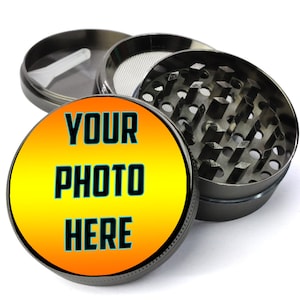 Custom Grinder, Couples Gifts, Personalized Herb Grinder, Anniversary Gift For Him, Custom Photo Grinder, Extra Large 5 Piece Spice Crusher