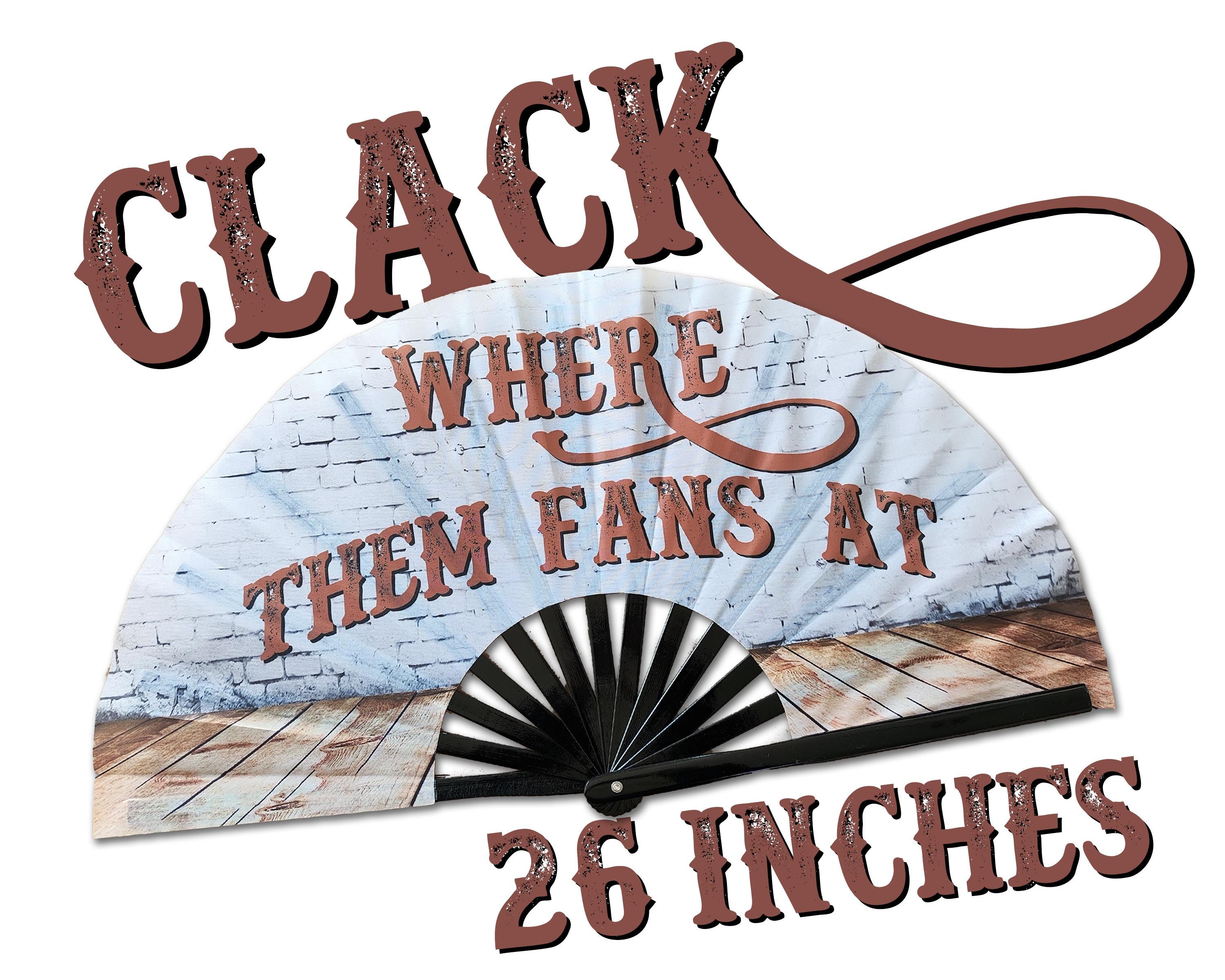 Loud Clacking Fans For Line Dancing, Brick Where Them Fans At Folding Fan, Cowgirl Fan, Boots On The Ground Western Hand Fans,Large Fan,26In