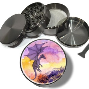 Purple Dragon Grinder, Fantasy Grinder, Herb Grinder With Catcher, Halloween Grinder, Extra Large Grinder, 5 Piece Spice Tobacco Grinder