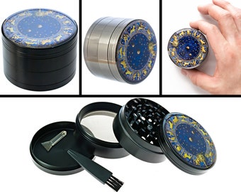 Molinillo de signos del zodíaco, Molinillo astrológico, Molinillo celestial, Regalo de signo del zodíaco, Molinillo de hierbas, Regalo culinario, Molinillo de especias, Molinillo extragrande