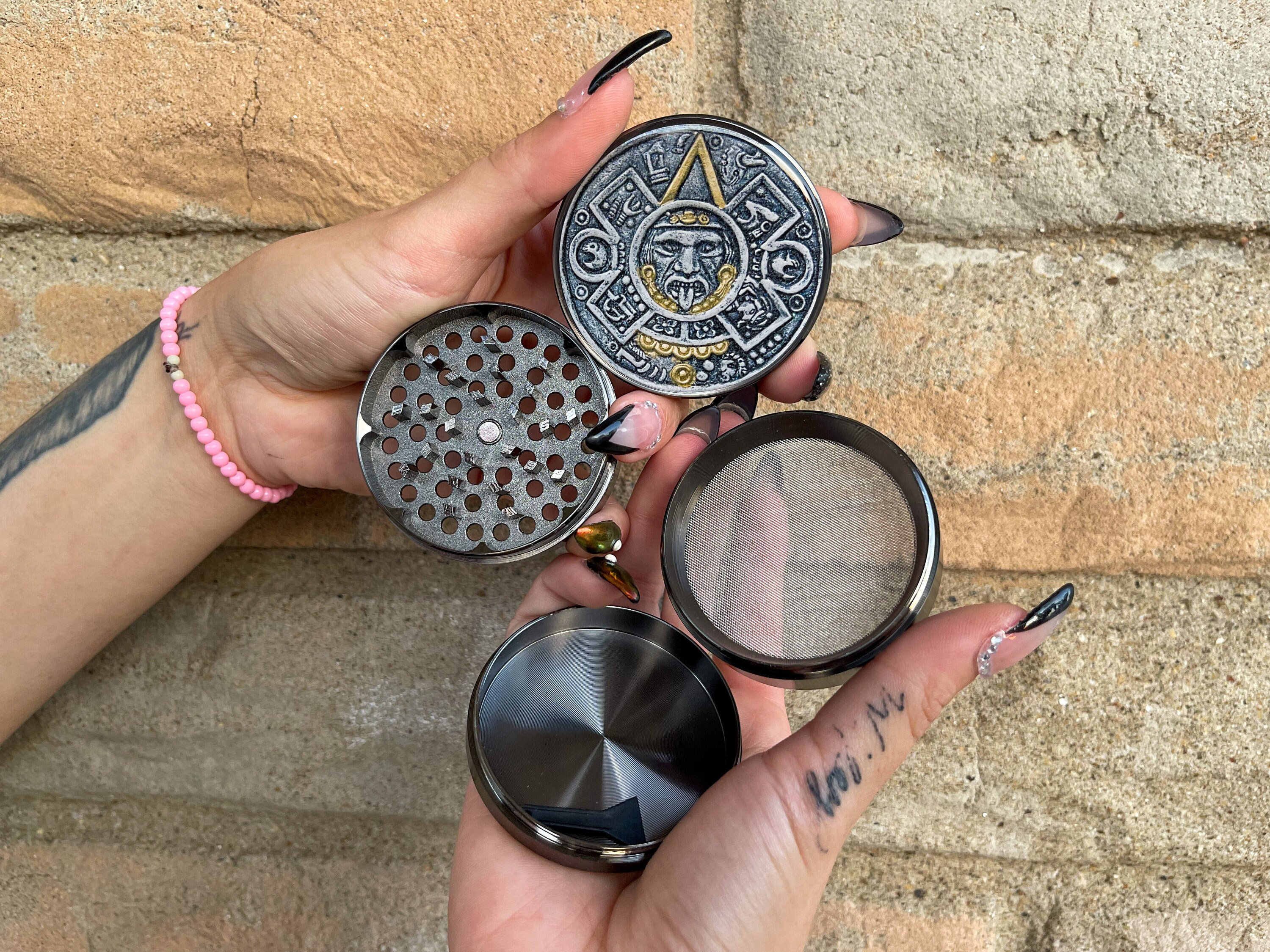 Aztec Herb Grinder, Sun God Spice Grinder, Cool Halloween Grinder, Ancient Herb Grinder, Spice Mill, Grinder With Catcher, Gadgets for Home