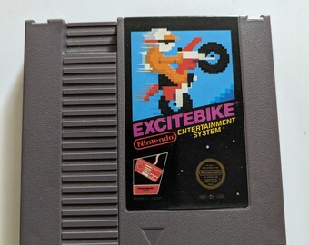 Excite bike NES Nintendo game cartridge vintage 80s video game