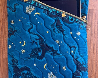 Quilted Dragon Fireglow Ipad Case, Kindle Case, Travel Pouch