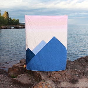 Dusky Peaks Quilt Pattern, Modern mountain quilt pattern