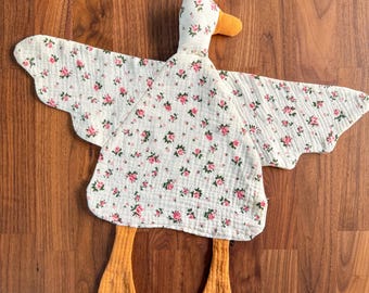 Pink Floral/Blue Floral/White Goose Lovey
