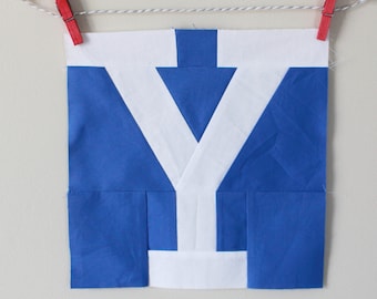 BYU Y Quilt Block FPP Pattern (Digital Download)