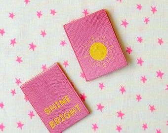 Shine Bright/Sun Reversible sew-in woven labels